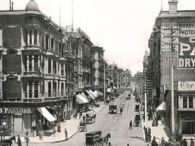 Grant Avenue, olhando para o norte da Market Street, São Francisco, EUA, 1895. de Unbekannt