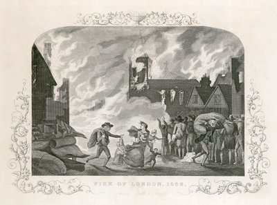 Grande Incêndio de Londres, 1666 século XIX de Unbekannt