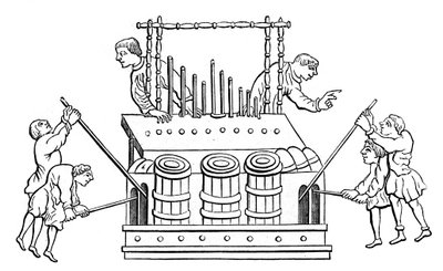 Grande órgão com fole e teclado duplo, século XII, 1870 de Unbekannt