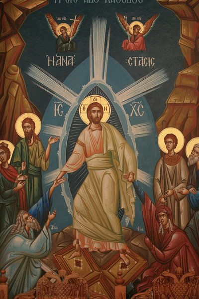 Ícone ortodoxo grego: a ressurreição de Cristo Thessalonique Grece de Unbekannt