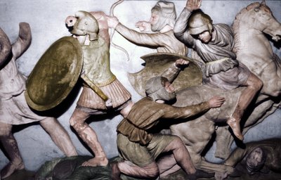 Os gregos lutam contra os persas, o Alexander Sarcophagus, Sidon, século IV aC, século XX de Unbekannt