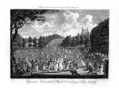 Greenwich Park, com o Observatório Real, na segunda-feira de Páscoa, Londres, 1804 de Unbekannt