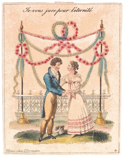 Cartão de felicitações juro-te pela eternidade, Amor e Fidelidade, depois de 1815. de Unbekannt