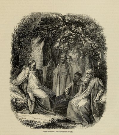 Grupo de Arquidruidas e Druidas Do livro Old England: A Pictorial Museum, 1845 de Unbekannt