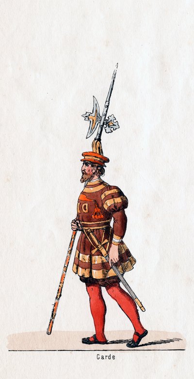Guarda, figurino da peça de Shakespeares, Henrique VIII, século XIX de Unbekannt