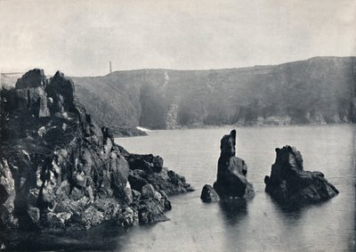 Guernsey - Moulin Huet Bay, com as pedras Dog e Lion, 1895 de Unbekannt
