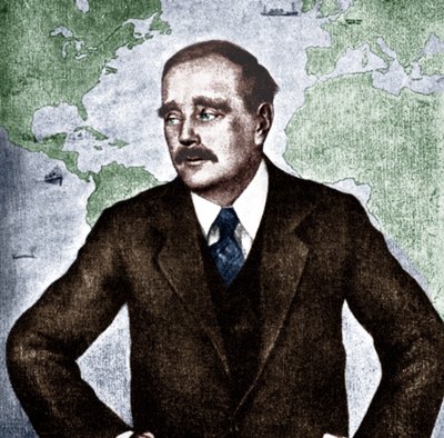 H G Wells - retrato do romancista, jornalista, sociólogo e historiador inglês, c. 1933. 21 de setembro de 1866 - 13 de agosto de 1946. Guerra dos Mundos. de Unbekannt