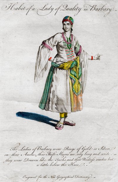 Hábito de uma dama de qualidade em Barbary, século XVIII-XIX de Unbekannt