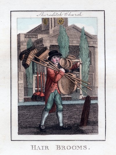 Vassouras de cabelo, Shoreditch Church, Londres, 1805 de Unbekannt