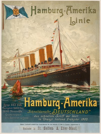 Linha Hamburgo-América. Alemanha, Hamburgo, 1899 de Unbekannt