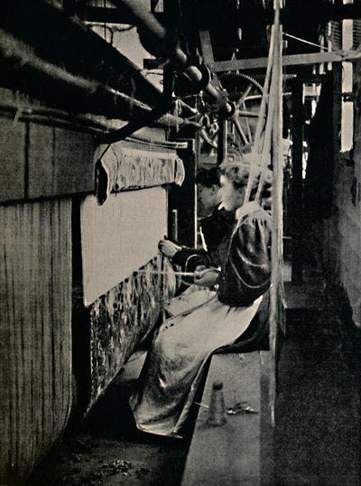 Tecelagem de tapetes de Hammersmith em Merton Abbey Works,. de Unbekannt