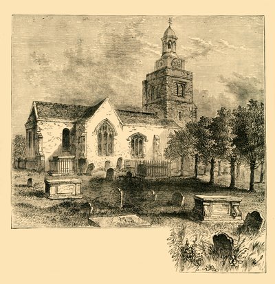 Igreja Paroquial de Hammersmith, em 1820, c1878. de Unbekannt