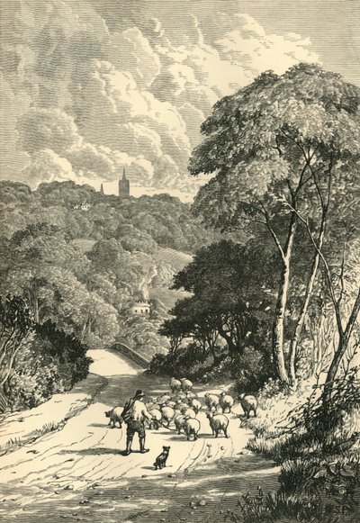Hampstead, da estrada de Kilburn, c1876. de Unbekannt