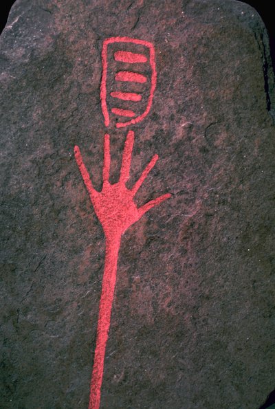 Mão inscrita em pedra, Idade do Bronze de Unbekannt