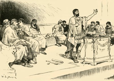 Aníbal na Assembléia de Cartago, 1890. de Unbekannt