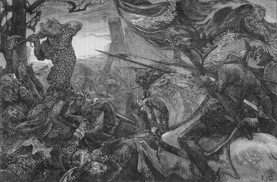 Harold na batalha de Hastings, 1066, c1880 de Unbekannt