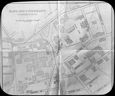 Mapa do campus da Universidade de Harvard, Cambridge, Massachusetts, EUA, final do século XIX ou início do século XX de Unbekannt