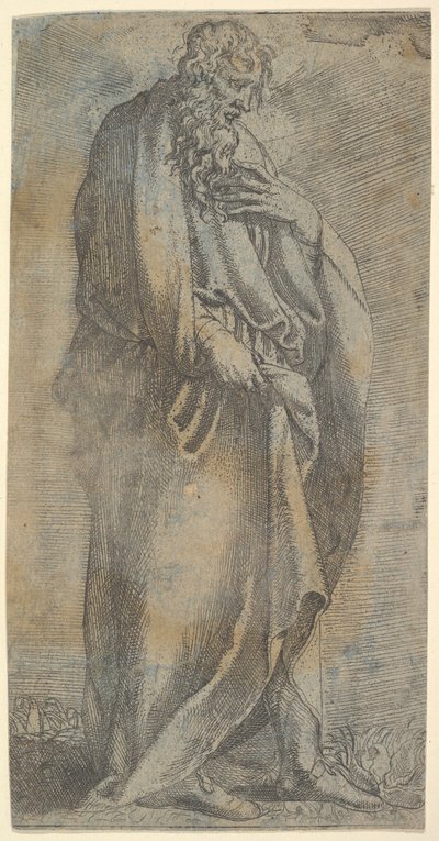Figura masculina fortemente drapeada, século XVI. de Unbekannt