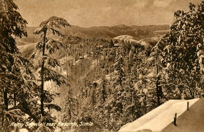 Forte nevasca perto de Kasumti, Simla, c1918-c1939. de Unbekannt