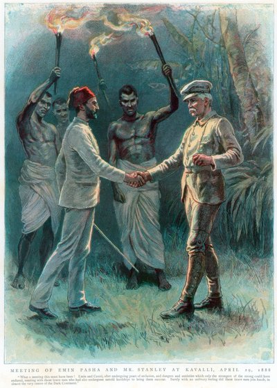 Henry Morton Stanley, jornalista e explorador galês, reuniu-se com Emin Pasha em Kavalli, 29 de abril de 1888 de Unbekannt