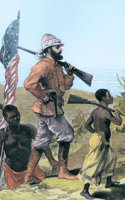 Henry Morton Stanley se aproximando do Lago Tanganyika, África, século XIX de Unbekannt