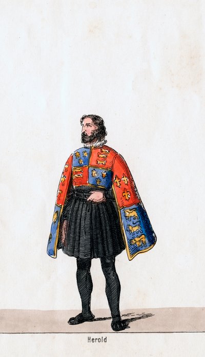 Herald, figurino para peça de Shakespeares, Henrique VIII, século XIX de Unbekannt