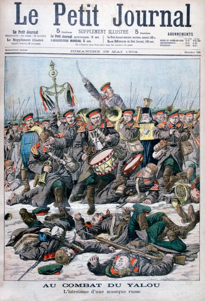 Heroísmo de uma banda militar russa, Batalha do Rio Yalu, Guerra Russo-Japonesa, 1904 de Unbekannt