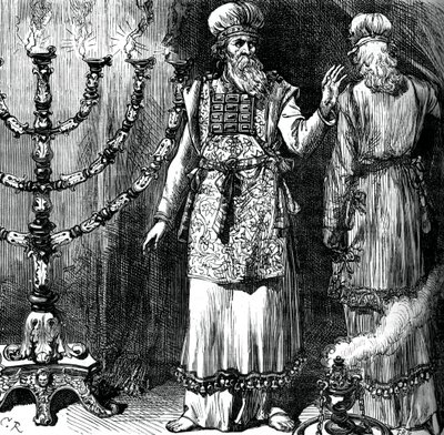 Sumos sacerdotes, mostrando as roupas de éfode e linho, c1880 de Unbekannt