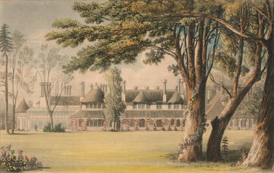 Sua Majestys Cottage, como vista do gramado, 1823. de Unbekannt