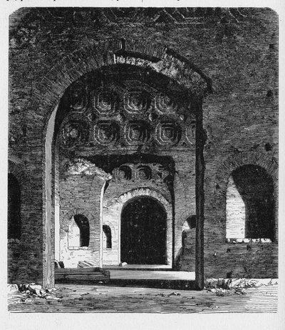 História da Roma Antiga. Aula Palatina é uma basílica do palácio romano que foi construída pelo imperador Constantino (306337 d.C.) no início do século IV. de Unbekannt