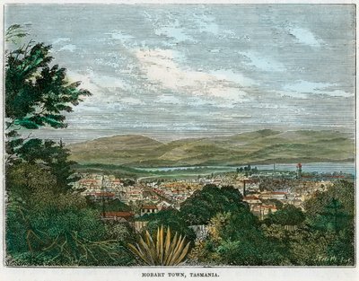 Cidade de Hobart, Tasmânia, Austrália, c1880 de Unbekannt
