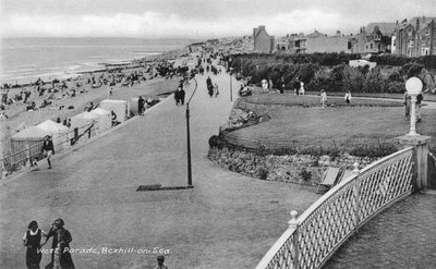Turistas em West Parade, Bexhill-on-Sea, East Sussex, c1900s-c1920s de Unbekannt