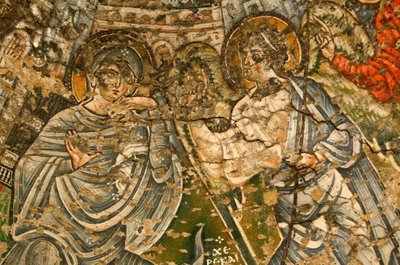 Virgem Santa e Mosteiro São João Kame : Afresco do século IX : A Anunciação Egipto de Unbekannt