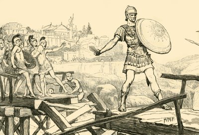 Horácio Cocles defendendo a ponte, 1890. de Unbekannt