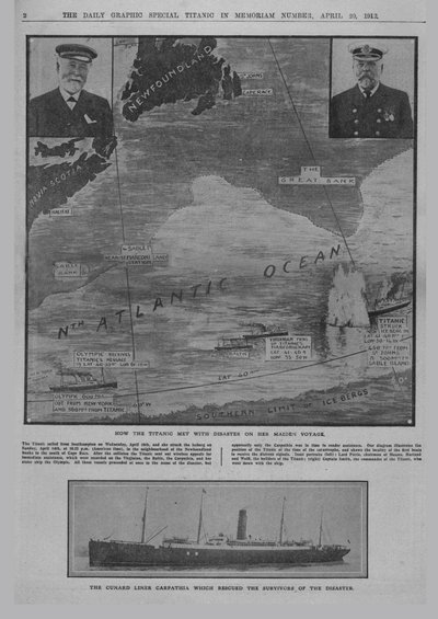 Como o Titanic teve um desastre ... e o navio Cunard Carpathia ..., 20 de abril de 1912. de Unbekannt