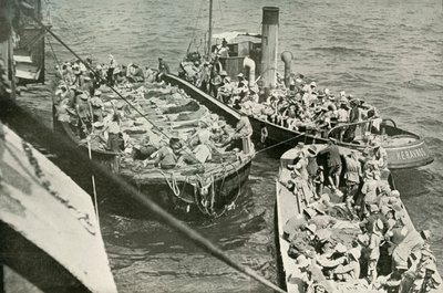 Como os feridos foram transportados para os navios-hospital, 1919. de Unbekannt