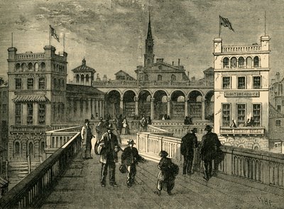 Mercado de Hungerford, da ponte, em 1850, 1881. de Unbekannt