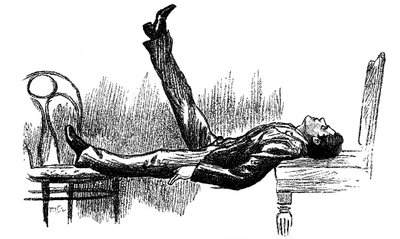 Sujeito hipnotizado em estado de catalepsia, 1891 de Unbekannt