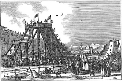 Montanha do gelo, trenó artificial, Rússia, 1833 de Unbekannt