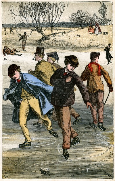 Patinação no gelo, século XIX de Unbekannt