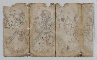 Desenho iconográfico de seres iluminados tântricos verso, c. 1500. de Unbekannt