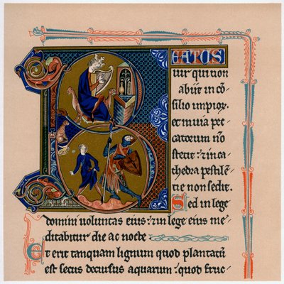 Letra inicial iluminada B, século XIII, 1901 de Unbekannt