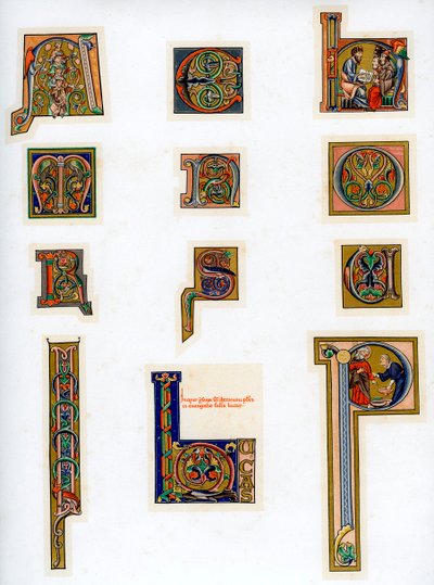 Letras iniciais iluminadas, século XIII de Unbekannt