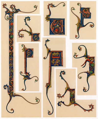 Letras iniciais iluminadas, século XIII de Unbekannt