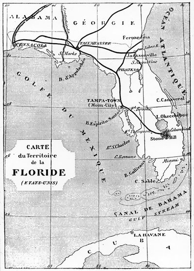 Ilustração da Terra à Lua por Jules Verne, 1865 de Unbekannt