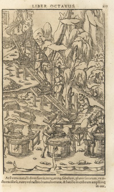 Ilustração dos livros De re metallica XII de Georgius Agricola, 1556 de Unbekannt