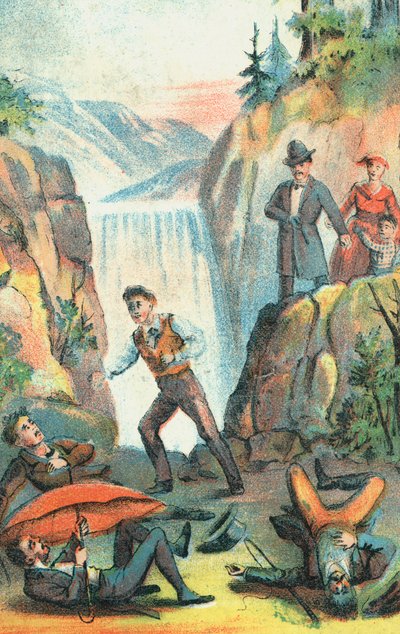 Ilustração de um cartaz publicitário de uma produção teatral de Uncle Toms Cabin, 1870 de Unbekannt