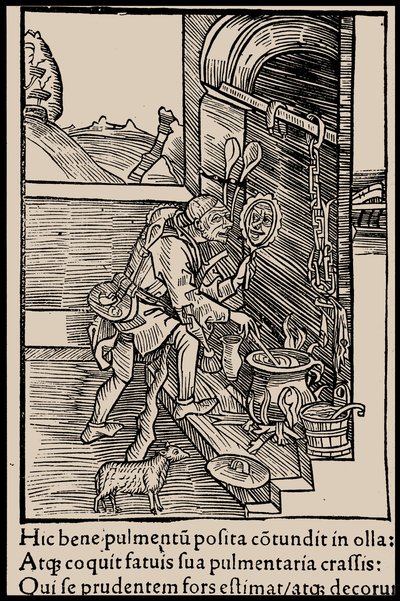 Ilustração do livro Ship of Fools, de Sebastian Brant, 1497. de Unbekannt