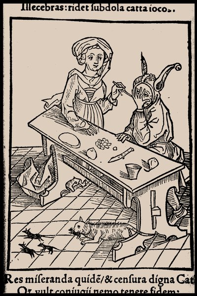 Ilustração do livro Ship of Fools, de Sebastian Brant, 1497. de Unbekannt