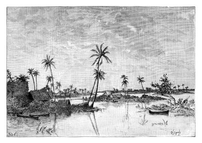 Assentamento indiano nas Ilhas da Baía de San Blas, c1890 de Unbekannt